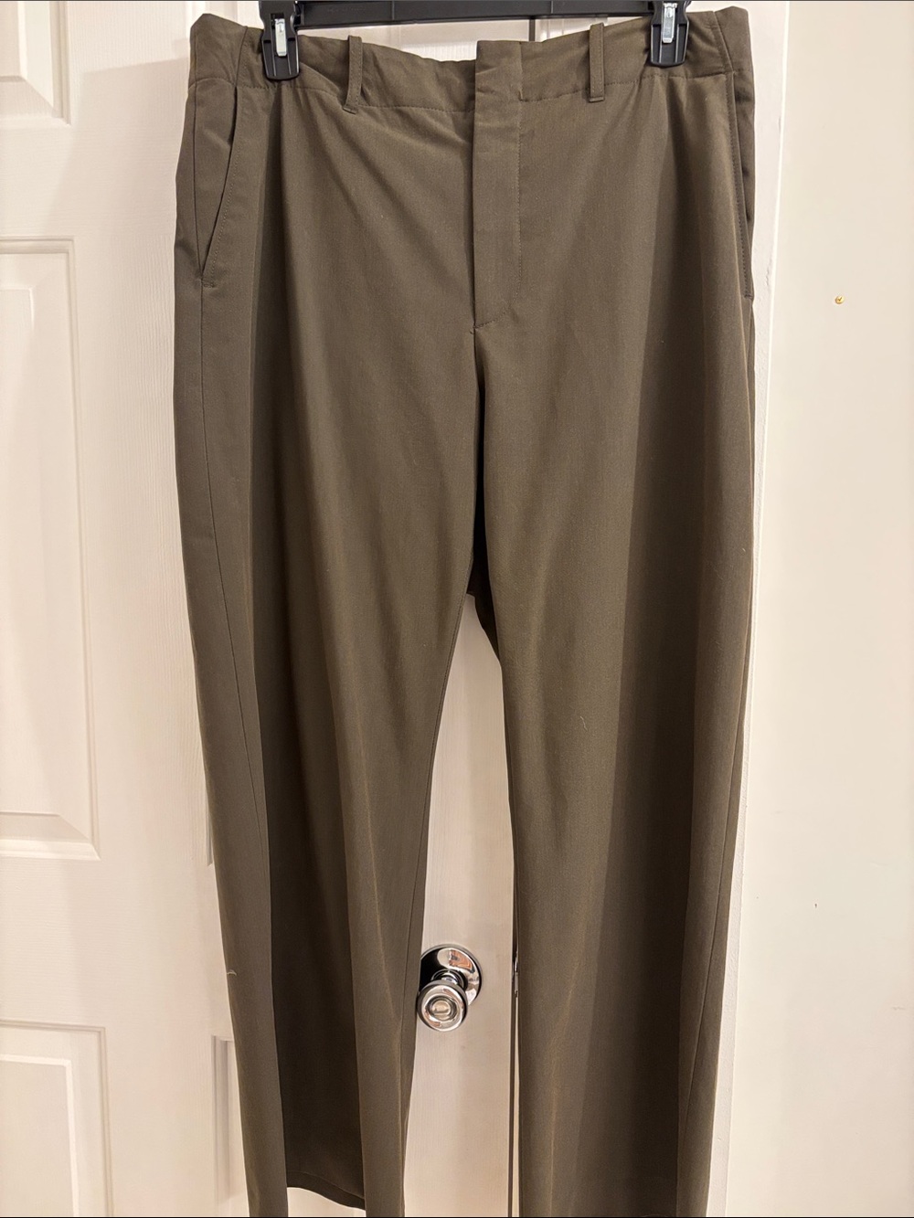 Women's Olive Dress Pants - Classic Straight Fit